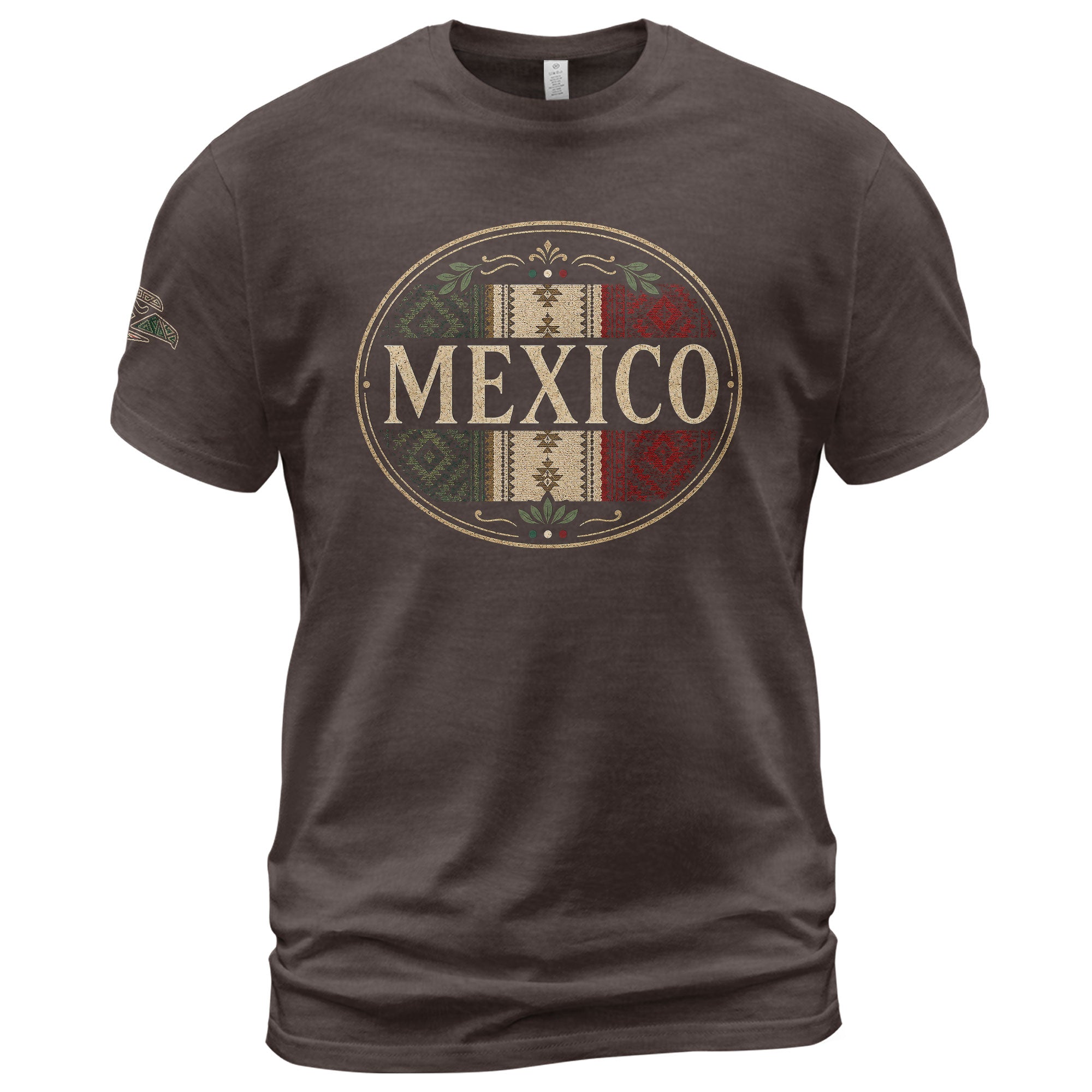 Mexico Graphic T-Shirt Vintage Cultural Pattern Design Casual Cotton Short Sleeve Apparel