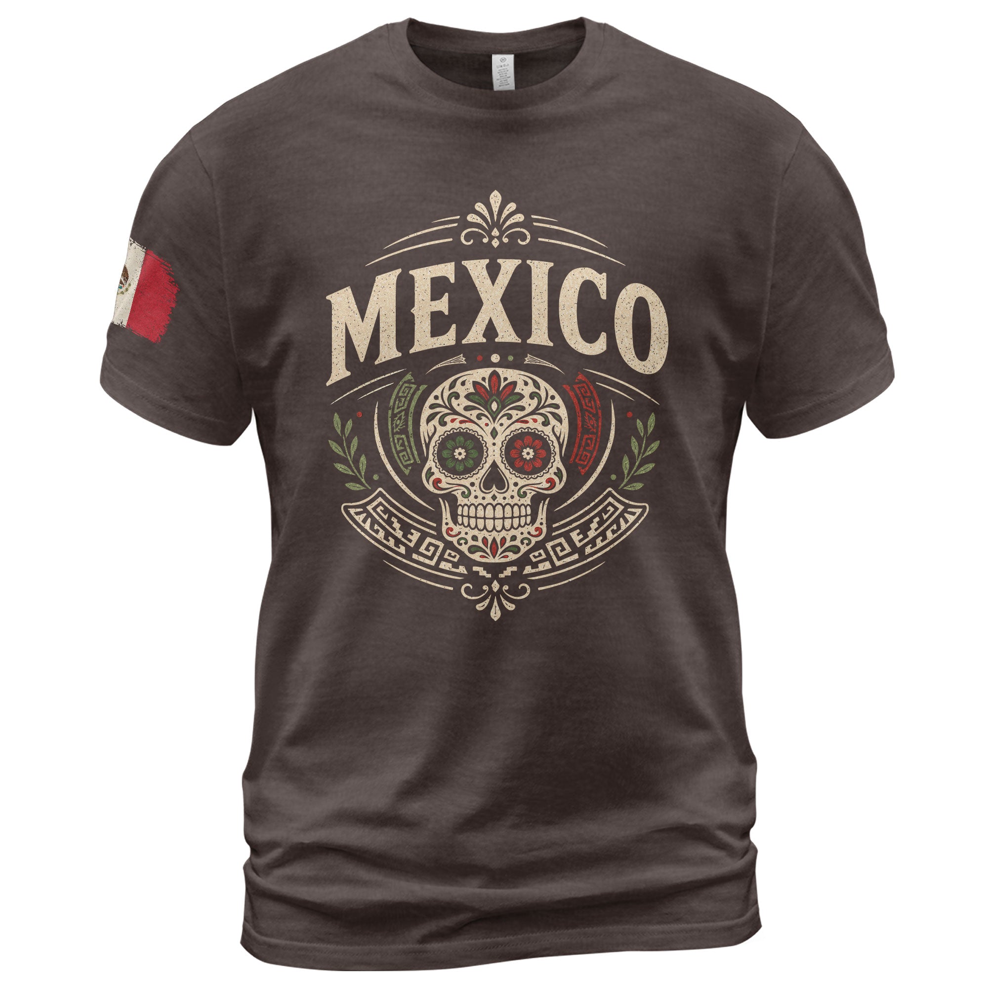 Mexico Sugar Skull Graphic T-Shirt Cultural Day of the Dead Design Casual Cotton Apparel