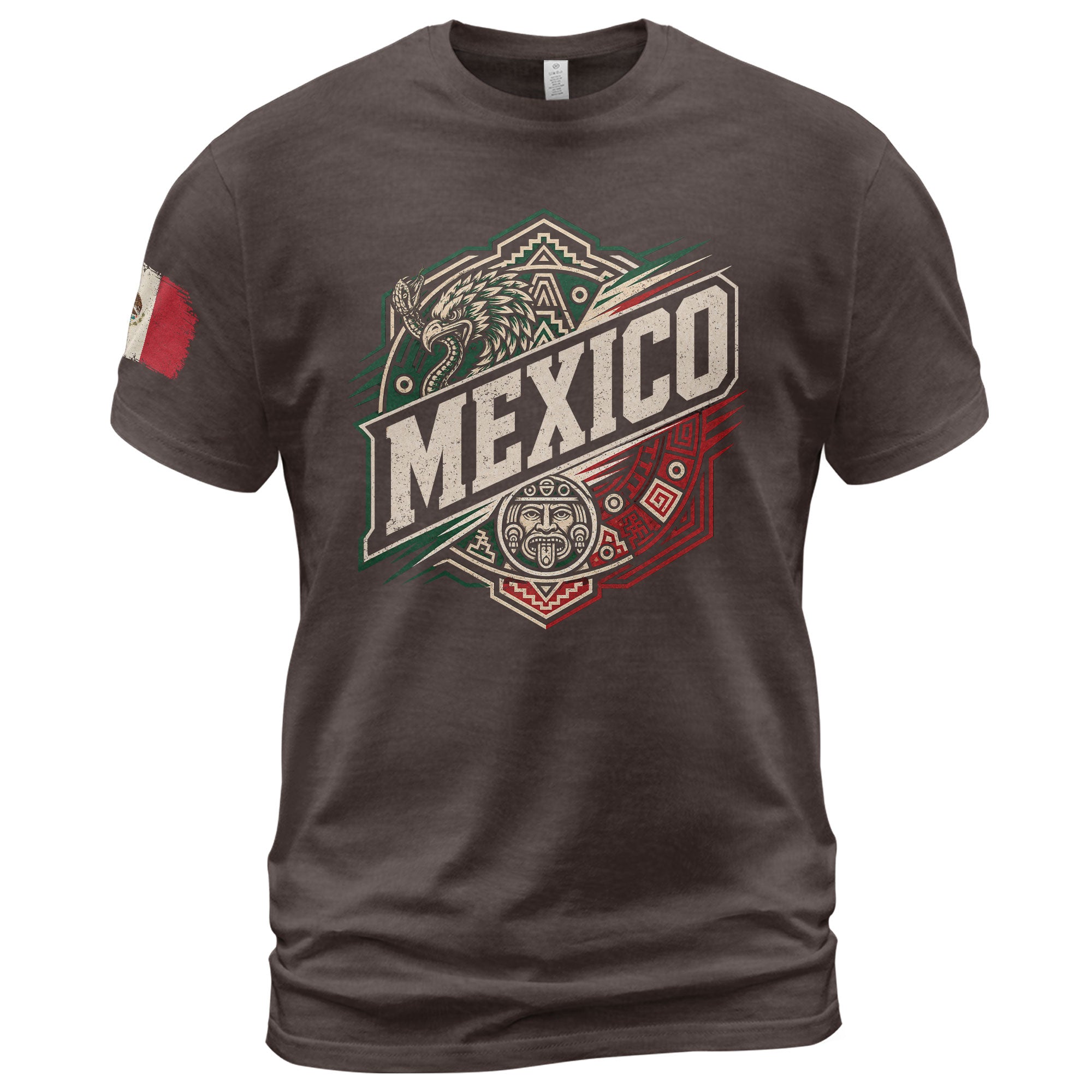 Mexico Aztec Eagle Graphic T-Shirt Cultural Heritage Design Casual Cotton Short Sleeve Tee