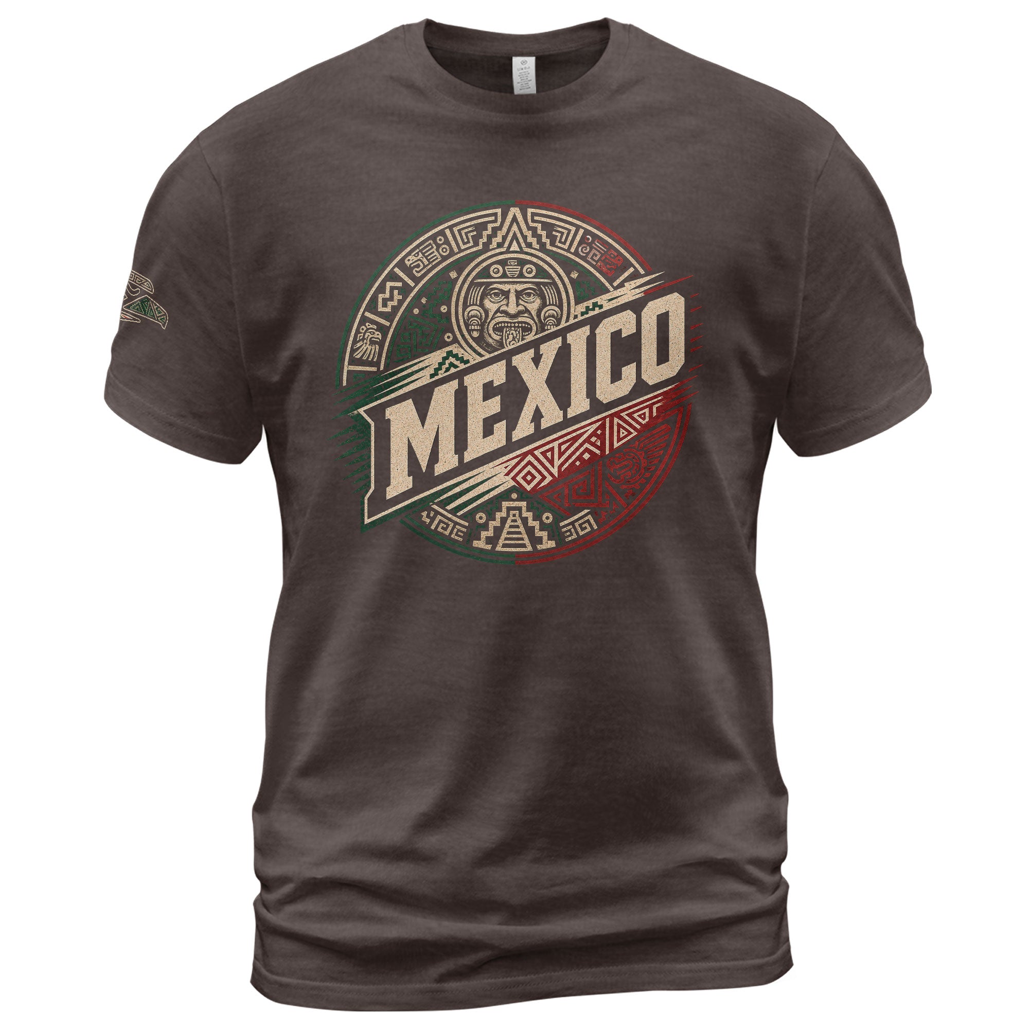 Mexico Ancient Culture Graphic T-Shirt Aztec Inspired Design Casual Cotton Short Sleeve Tee