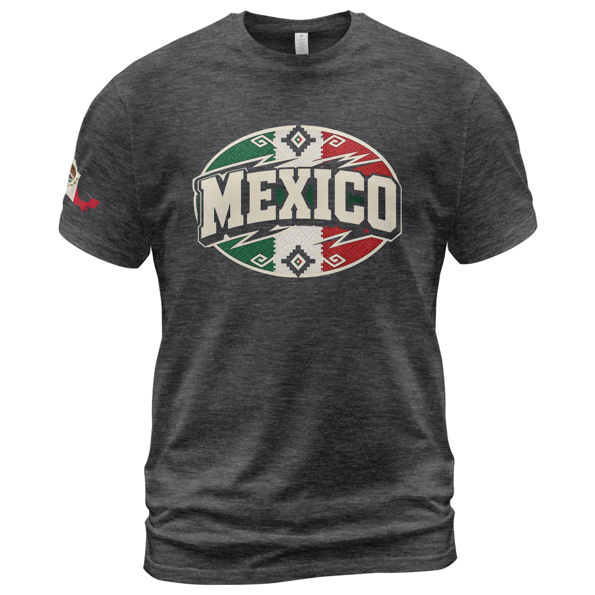 Mexico Graphic T-Shirt Cultural Flag Print Design Casual Short Sleeve Cotton Apparel