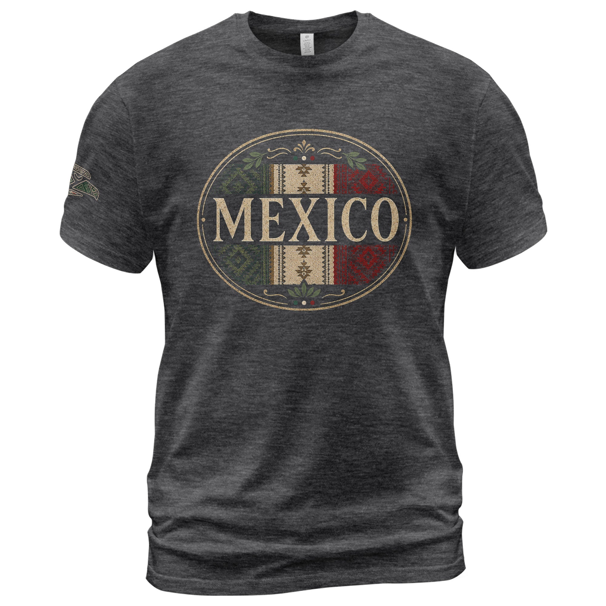 Mexico Graphic T-Shirt Vintage Cultural Pattern Design Casual Cotton Short Sleeve Apparel