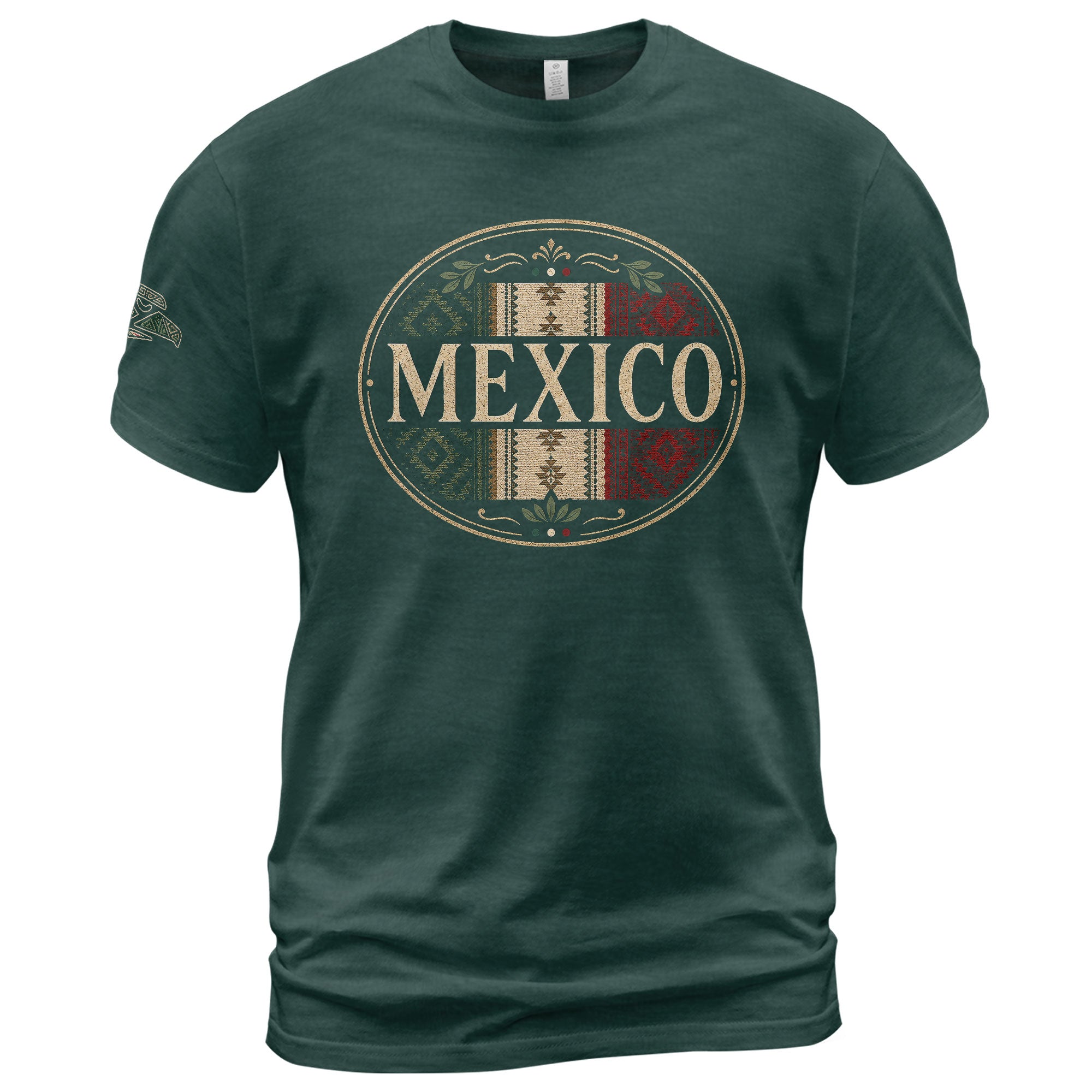 Mexico Graphic T-Shirt Vintage Cultural Pattern Design Casual Cotton Short Sleeve Apparel