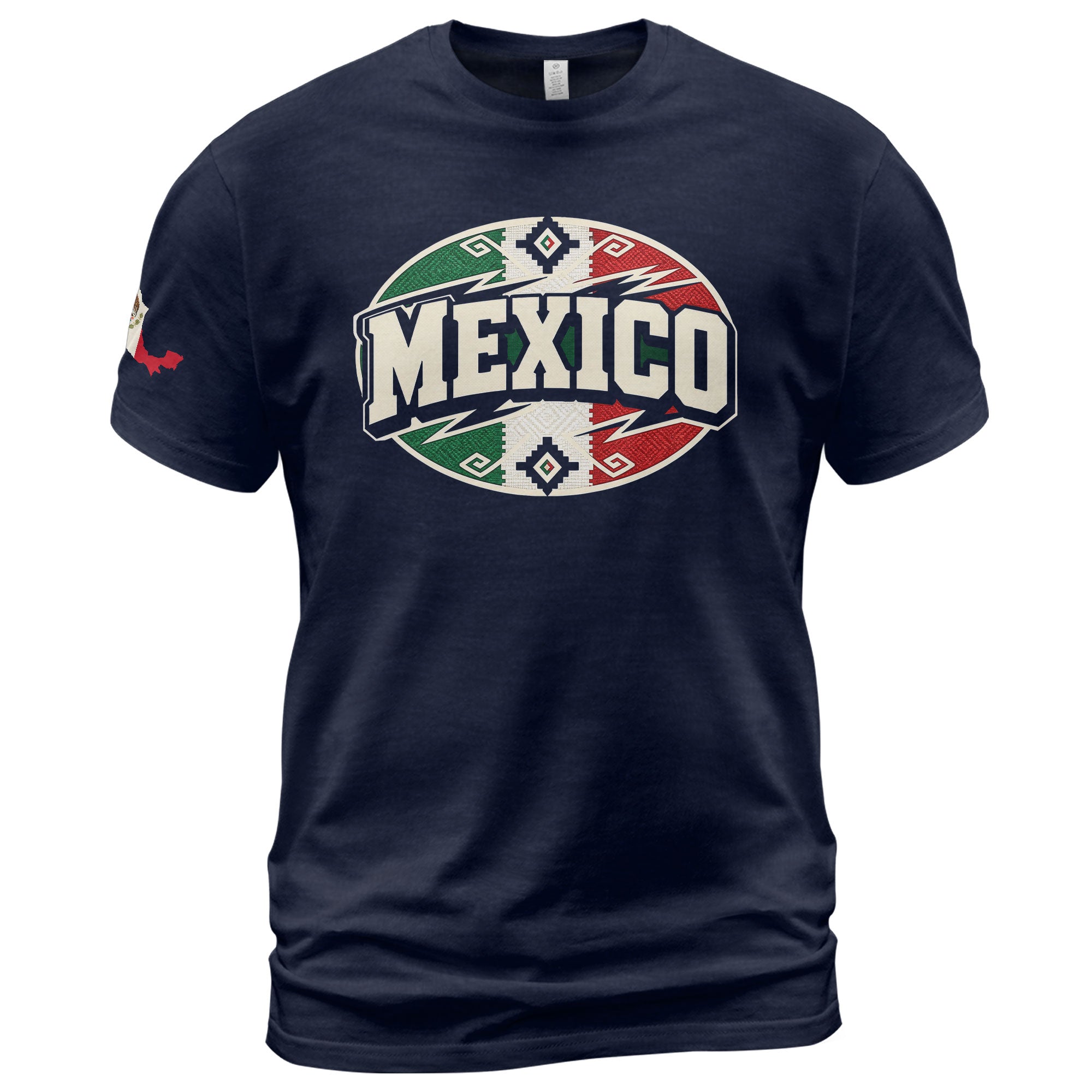 Mexico Graphic T-Shirt Cultural Flag Print Design Casual Short Sleeve Cotton Apparel