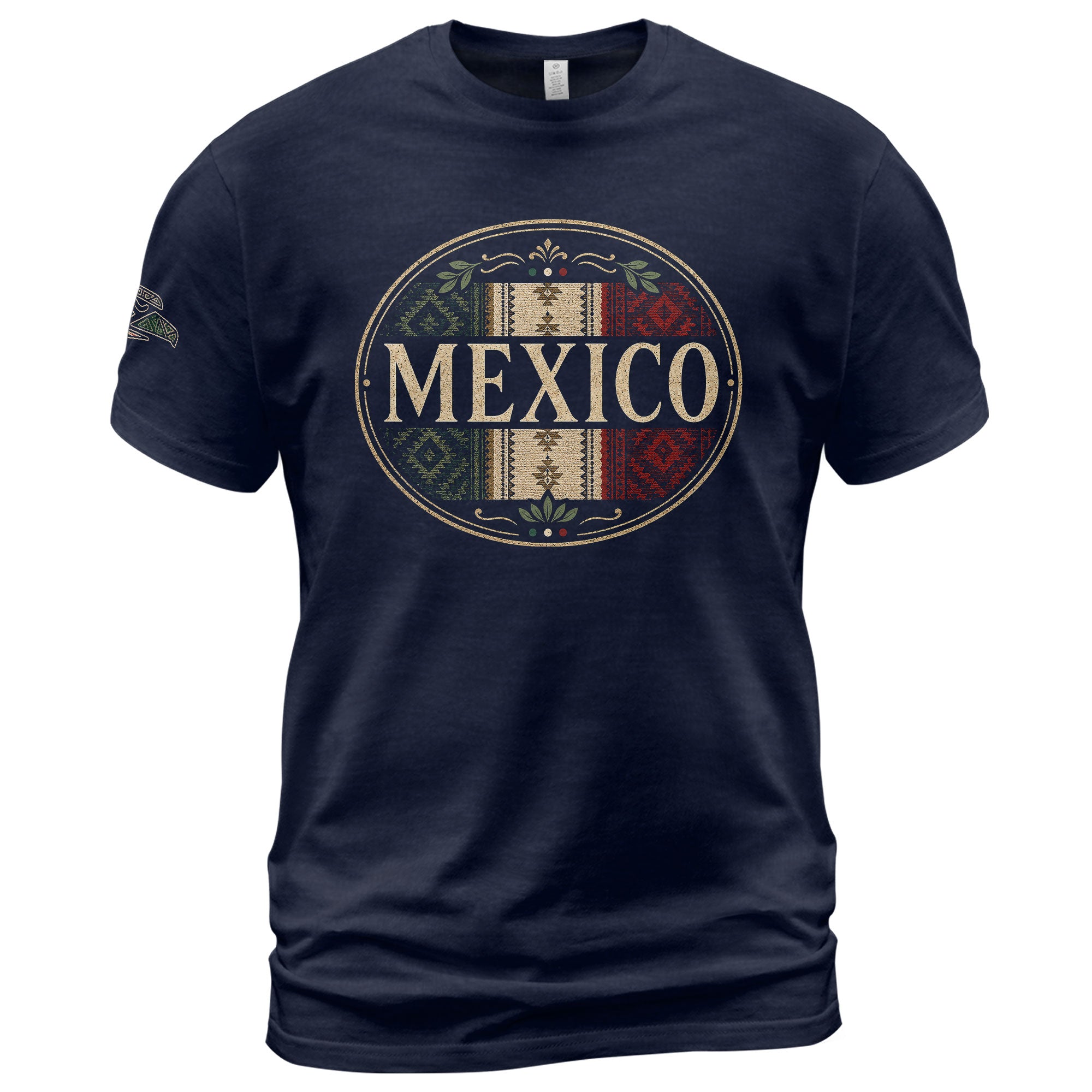 Mexico Graphic T-Shirt Vintage Cultural Pattern Design Casual Cotton Short Sleeve Apparel