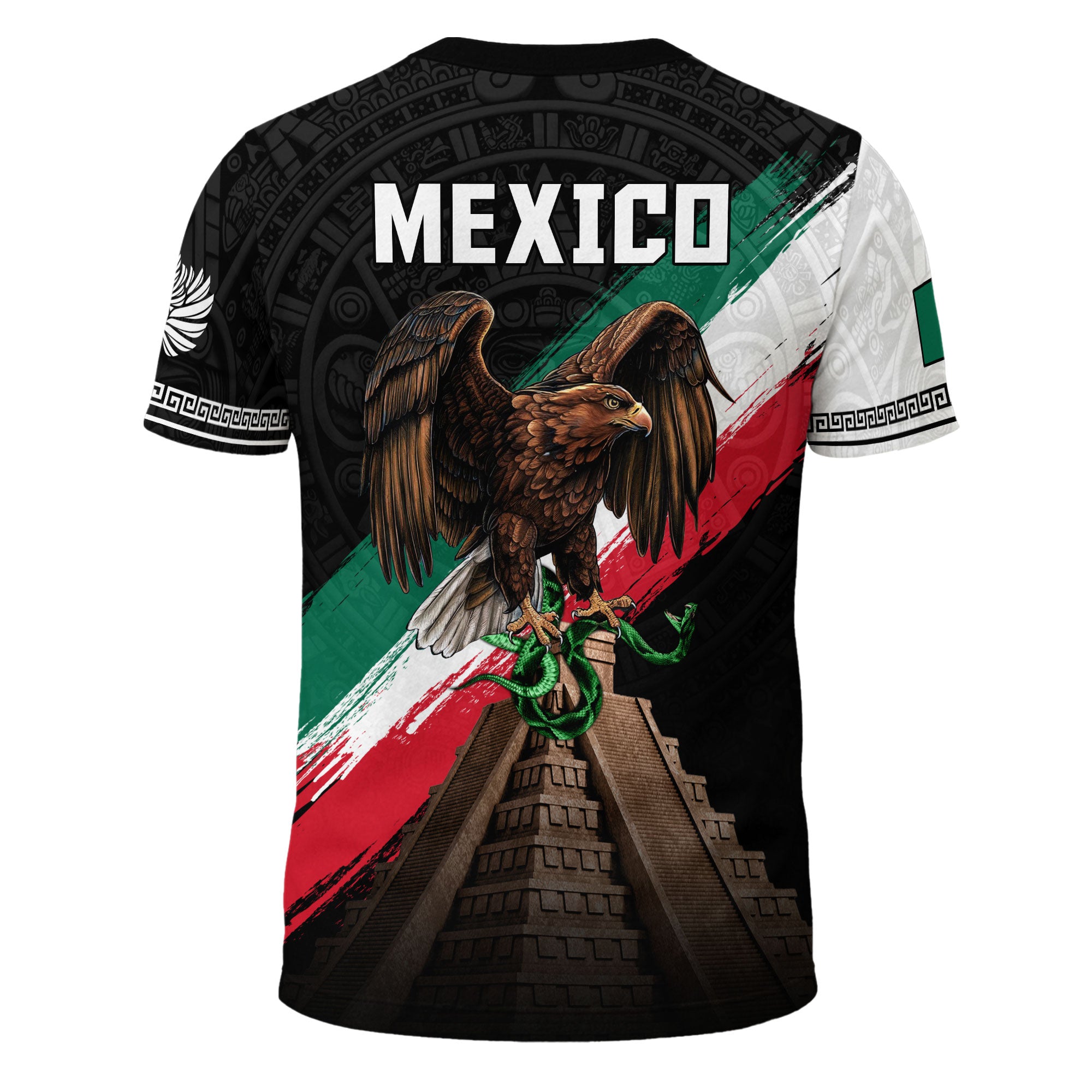 Mexico Flag Eagle Aztec Pyramid Heritage Pride Warrior Spirit Shirt