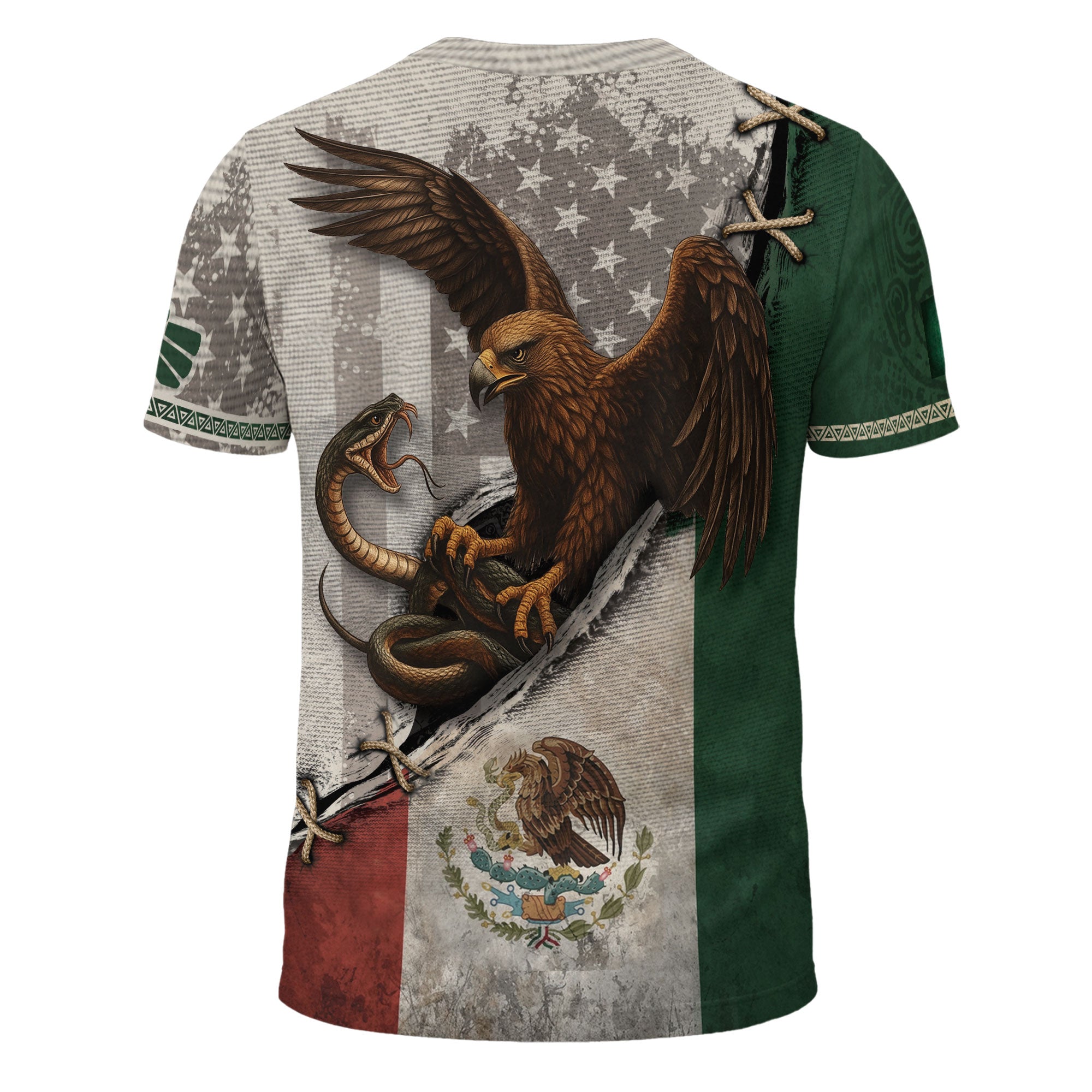 Mexican Eagle and Snake Heritage Flag Warrior Shirt