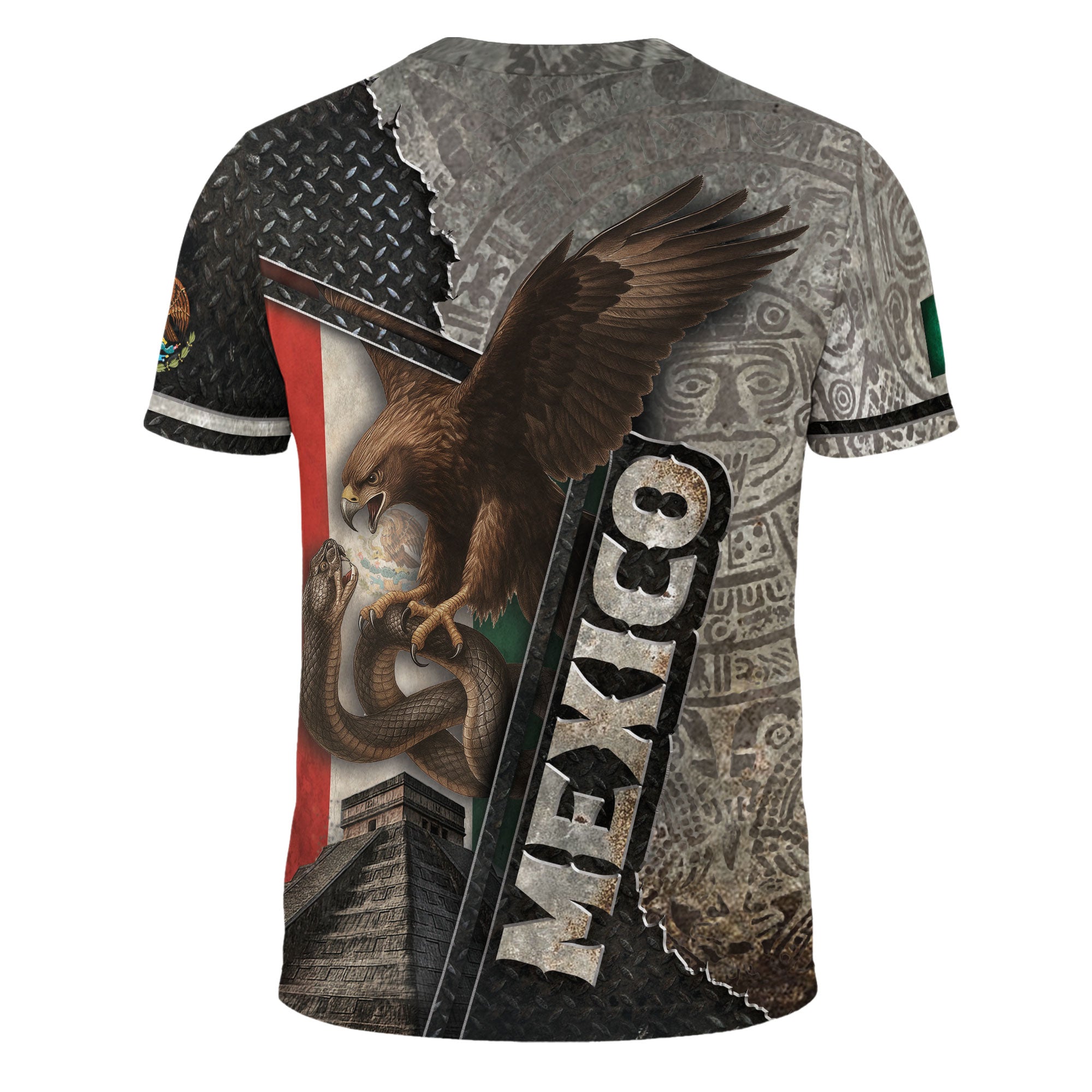 Mexican Eagle Serpent Aztec Pyramid Heritage Warrior Shirt