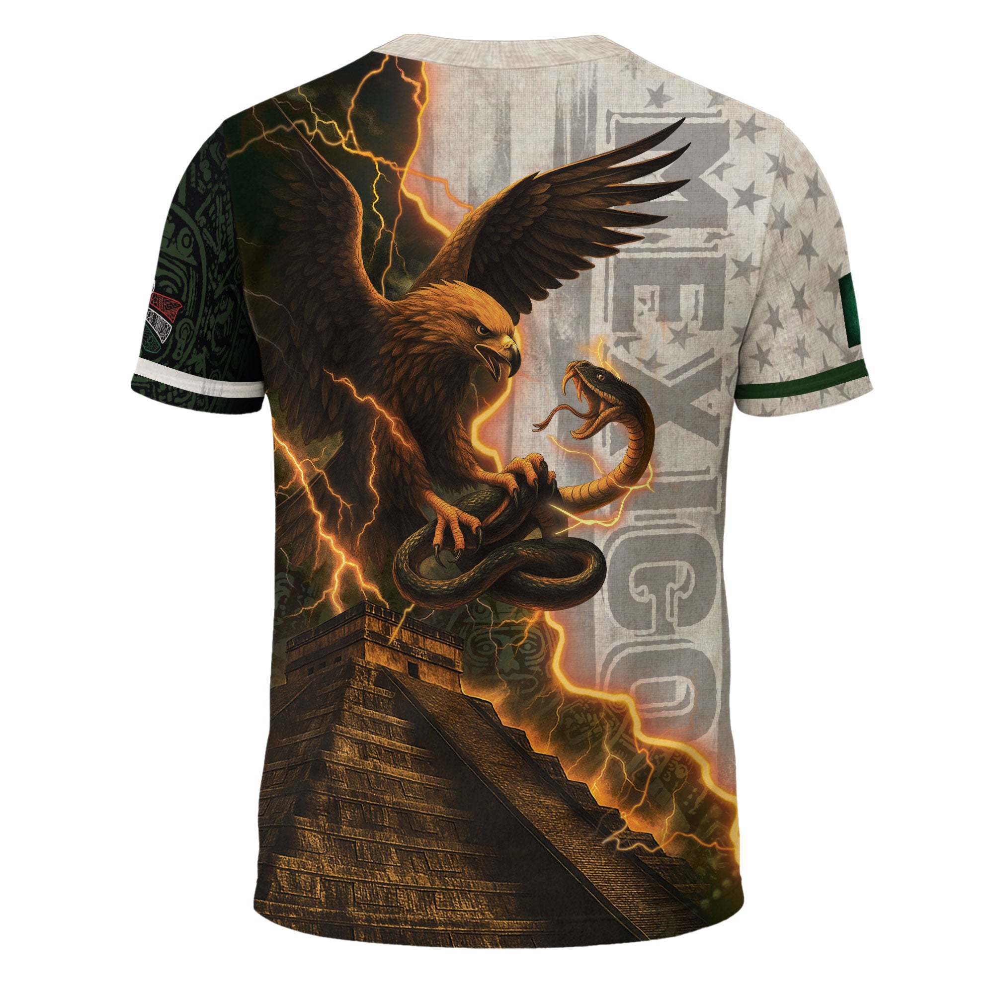 Mexican Eagle Lightning Aztec Pyramid Heritage Pride Shirt