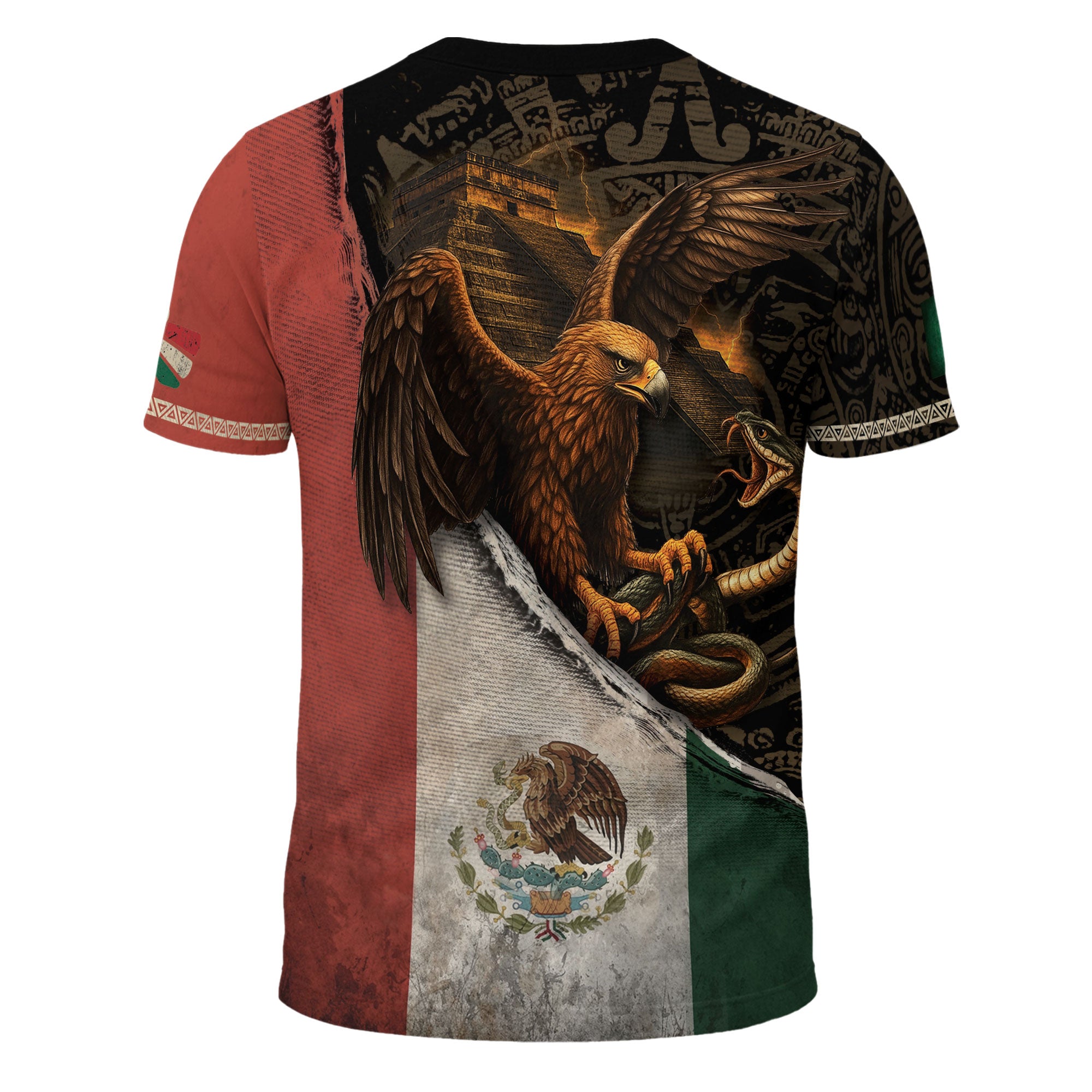 Mexico Flag Eagle Serpent Aztec Pattern Heritage Pride Warrior Legacy Shirt