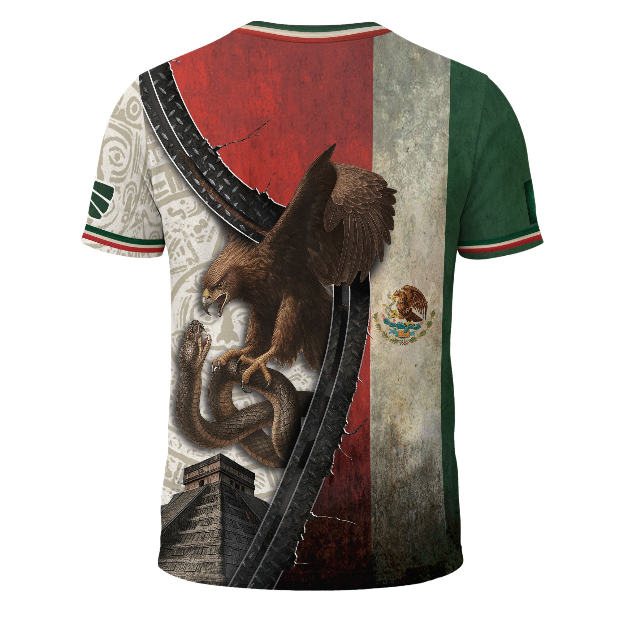Mexico Flag Eagle Serpent Aztec Pyramid Heritage Pride Legacy Warrior Shirt