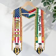 Personalized Mexican Sash 2026 for Graduation, Custom Photo Mexico Stole for Graduate