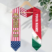 Custom Personalized Mexico Sash 2026, Mexican Graduate Stole for Graduation