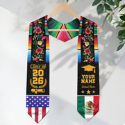 Custom Mexico Sash 2026 for Graduate, Personalized Mexican Stole for Graduation