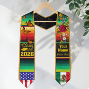 Mexico Graduation Sash 2026, Custom Mexican Stole Personalized for Graduate