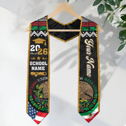 Personalized Mexico Sash 2026 for Graduate, Custom Mexican Graduation Stole