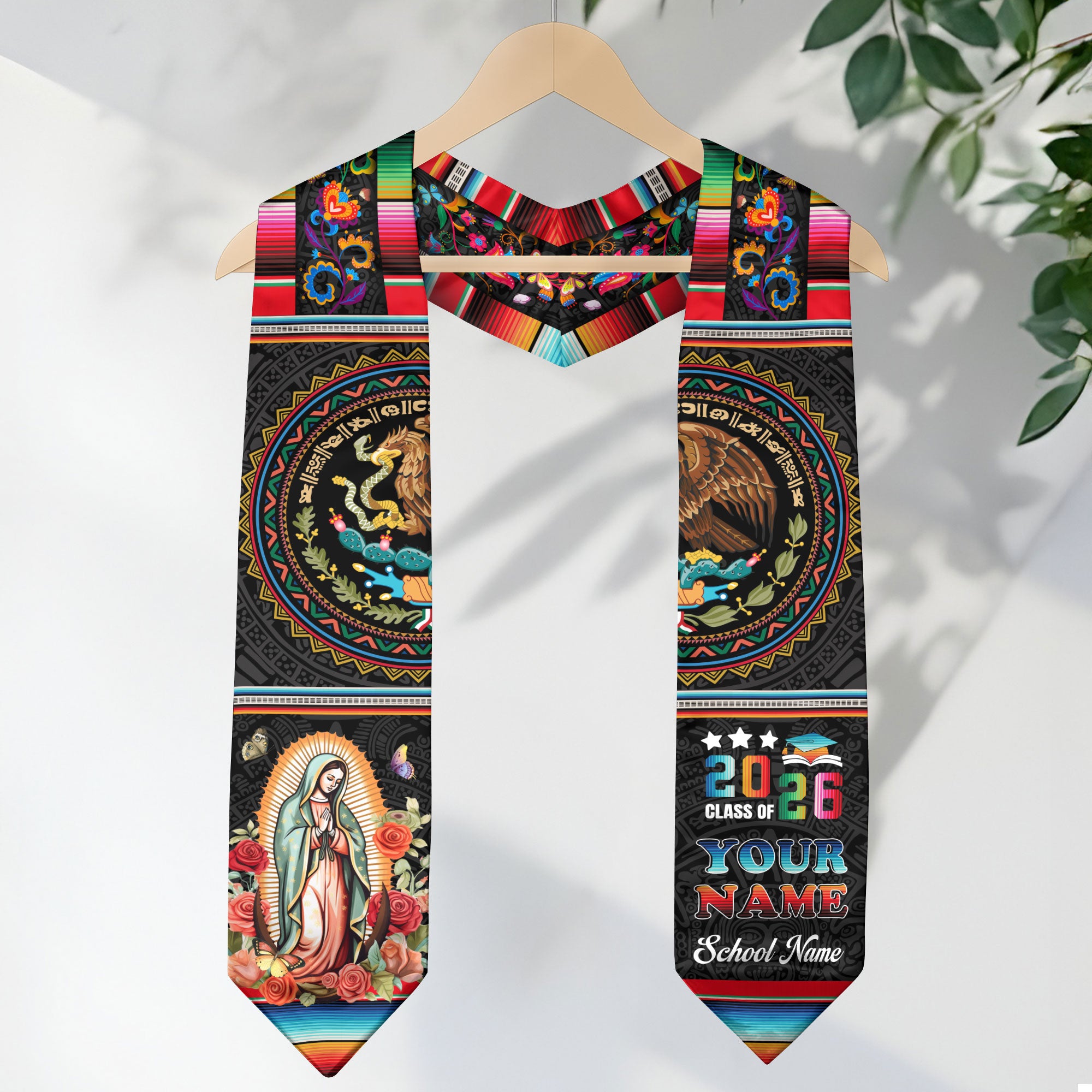 Personalized Mexico Graduation Sash 2026, Custom Mexican Stole for Graduate, Stylish Graduation Stole for Mexican Graduate