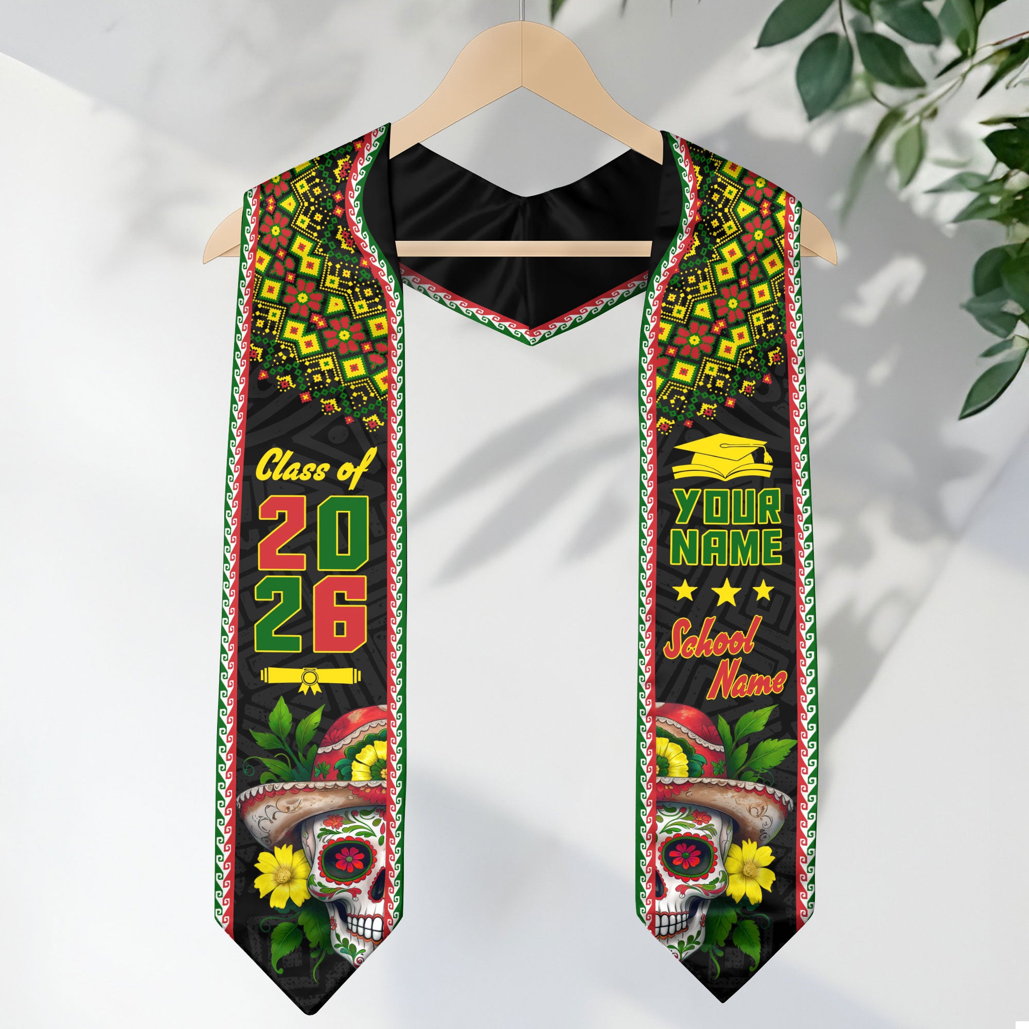 Aztec Mexican Mexico Stole 2026, Custom Graduation Sash for Accomplished Graduate