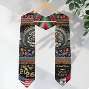 Personalized Mexico Graduate Stole 2026, Custom Mexican Sash for Graduation