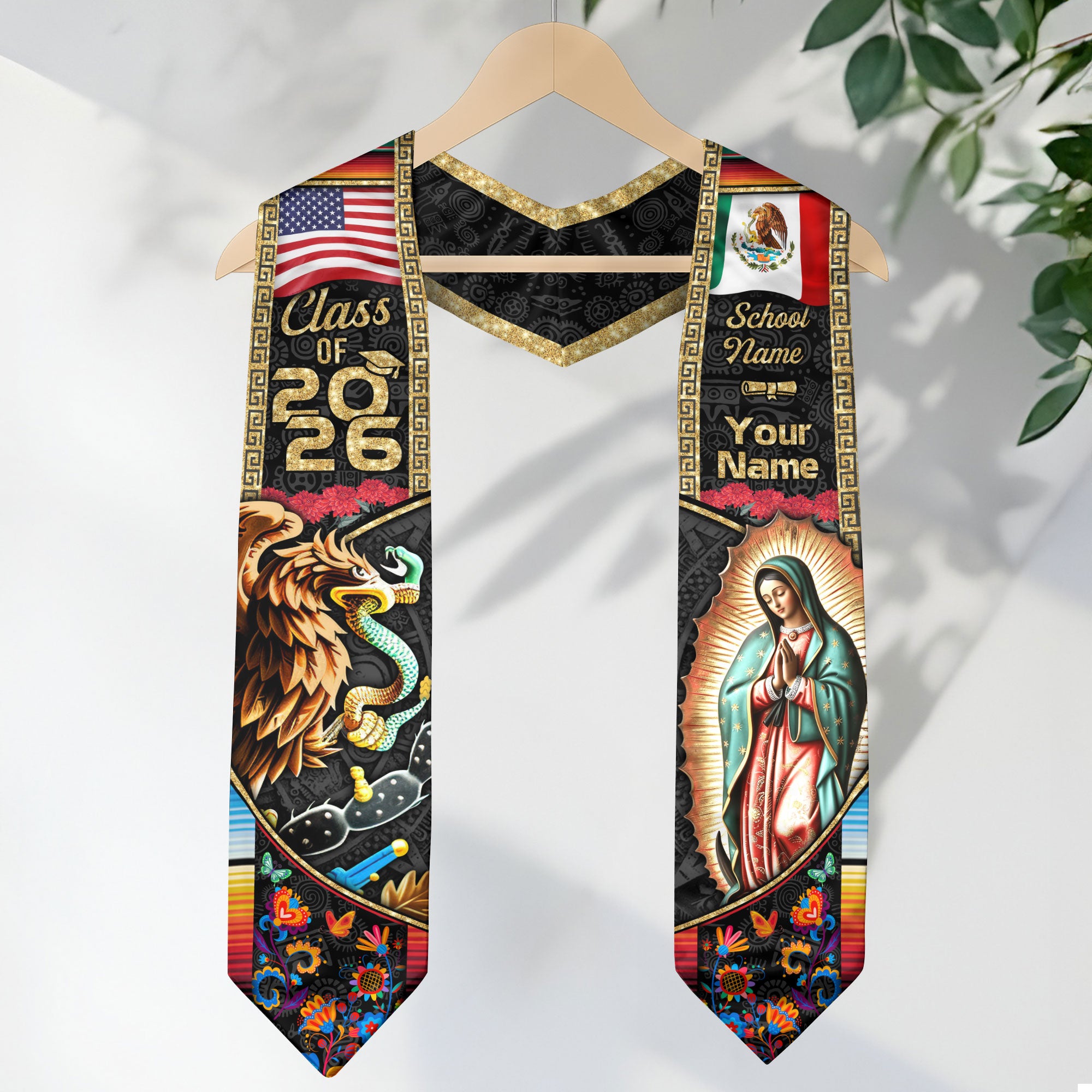 Custom Mexican Sash 2026 for Graduation, Personalized Mexico Stole for Graduate