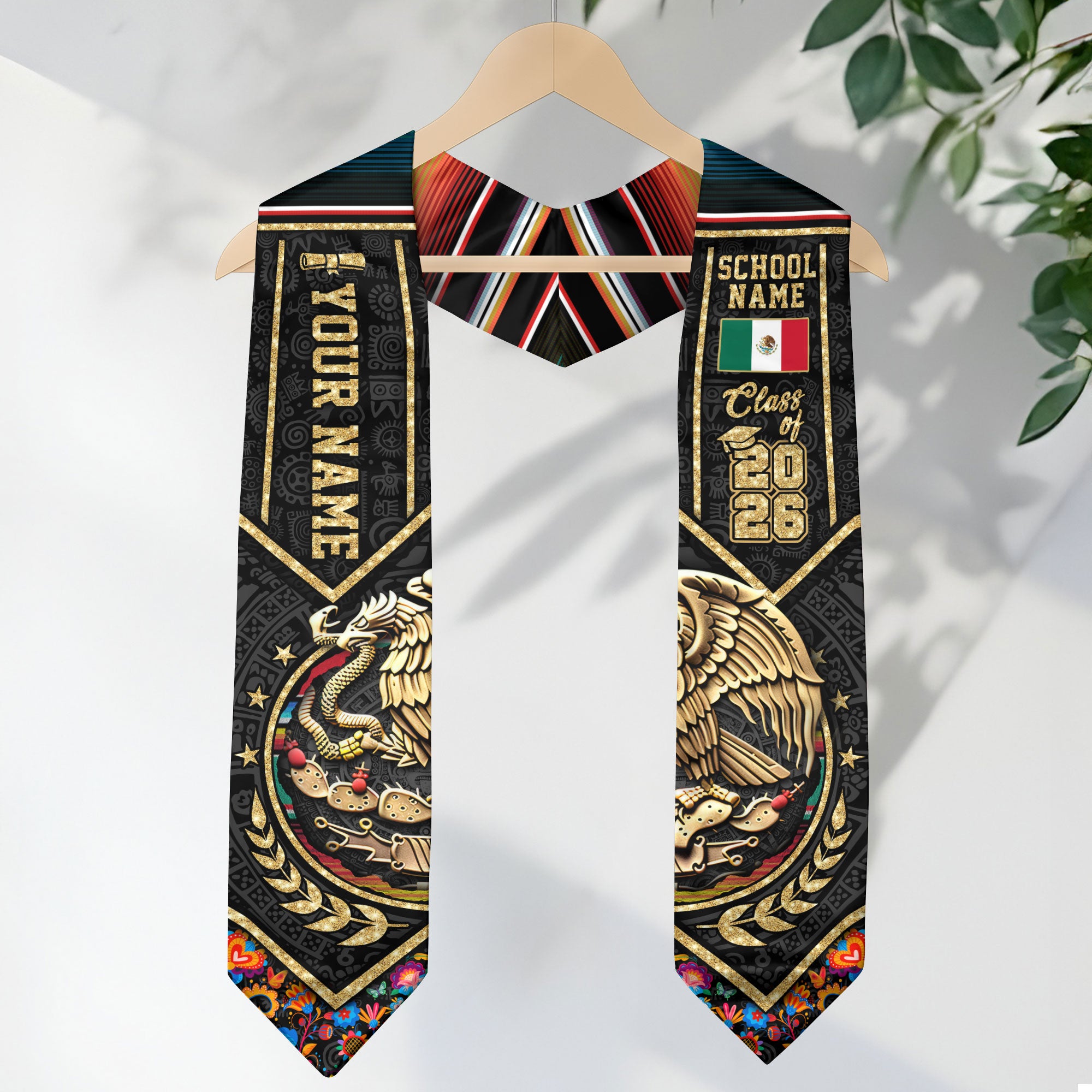 Custom Mexico Mexican Stole 2026, Graduation Sash for College Graduate