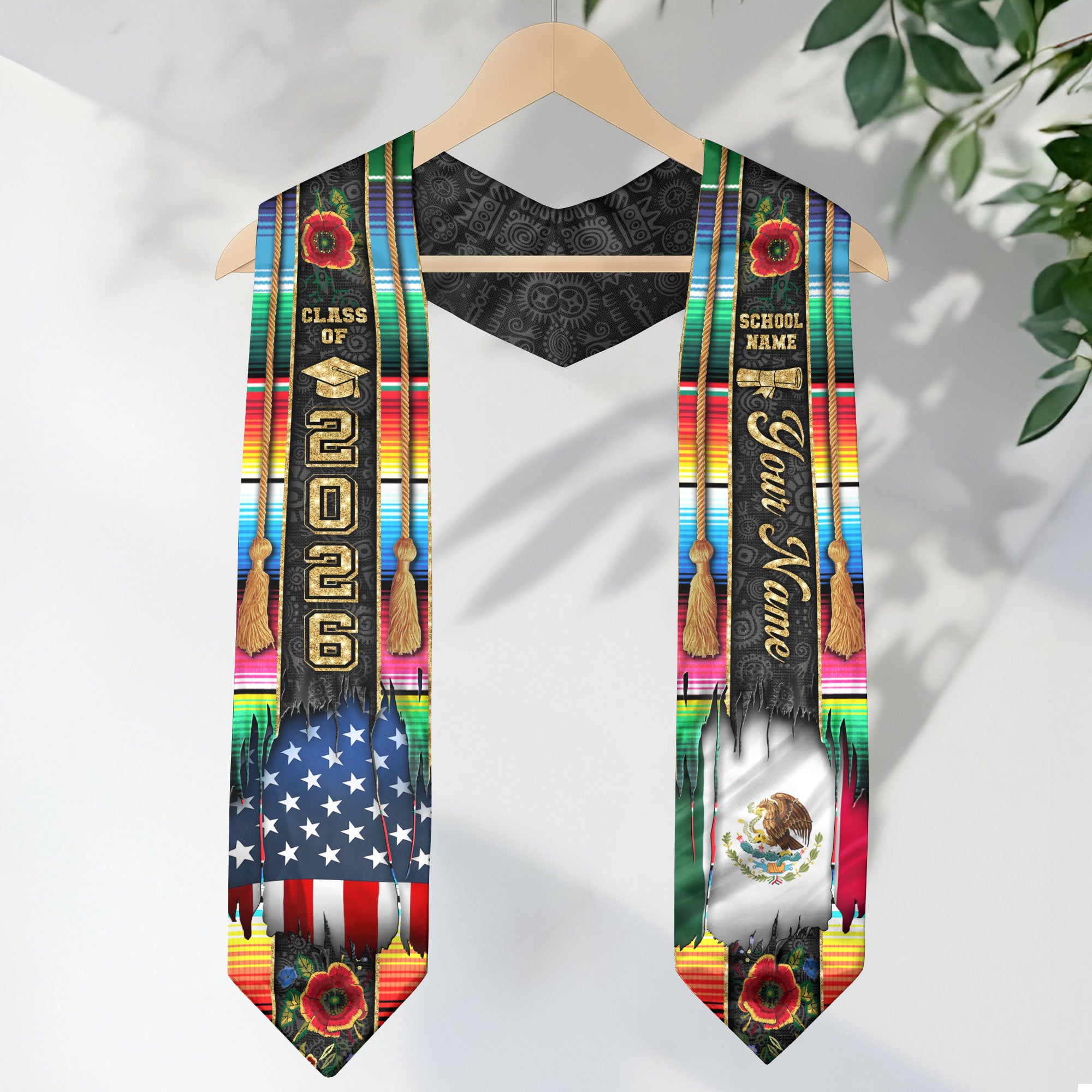 Custom Mexican Sash Mexico 2026, Graduation Stole for Senior Graduate