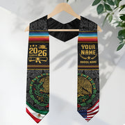 Custom Graduation Sash Mexico Aztec 2026, Mexican Stole for Graduate Recognition