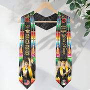 Custom Photo Mexican Graduation Stole 2026 Aztec Serape Rose USA Mexico Flag Sash