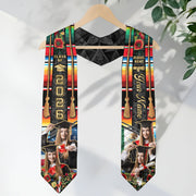 Custom Mexican Graduation Sash 2026 Aztec Patterns Serape Rose USA Mexico Flag Photo