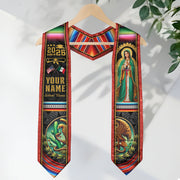 Virgen de Guadalupe 2026 Graduation Stole – Custom USA & Mexico Senior Sash with Eagle Emblem & Serape Detail