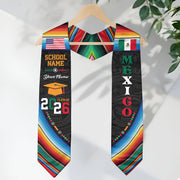 Custom Mexican Graduation Stole Mexico Sash Aztec Pattern Serape USA Flag 2026