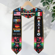 Custom Mexican Graduation Stole Mexico Sash Aztec Floral Butterfly Serape 2026