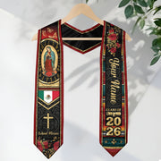 Customized Graduation Stole Mexico, Mexican Flag Style Graduation Sash for the Class of 2026
