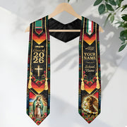Custom Mexico Graduation Stole 2026 Virgin of Guadalupe Eagle Mexican Heritage Sash Gift