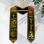 Custom Name Mexican Graduation Stole 2026 - Our Lady of Guadalupe & Eagle Heritage Sash