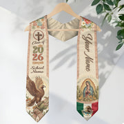 Custom Mexico Graduation Stole 2026 - Our Lady of Guadalupe & Eagle Heritage Sash