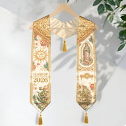 Mexico Graduation Stole Class of 2026 Sun Moon Virgin Guadalupe Floral Tassel Sash