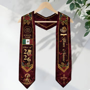 Sacred Heritage Mexican Stole Legacy 2026 Burgundy Virgin Mary Personalized Sash