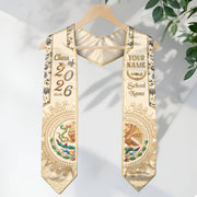 Mexico Graduation Stole 2026 Eagle Mexican American Heritage Personalized Cream Sash