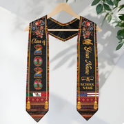 Custom Mexican American Grad Stole Class of 2026 Embroidered Style Graduation Sash
