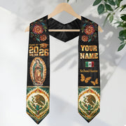 Mexico Grad Stole Custom Name 2026 Virgen De Guadalupe Mexican Senior Sash