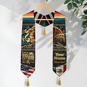 Custom Aztec Eagle Mexico Graduation Stole Tassel Class of 2026 Mexican American Sash
