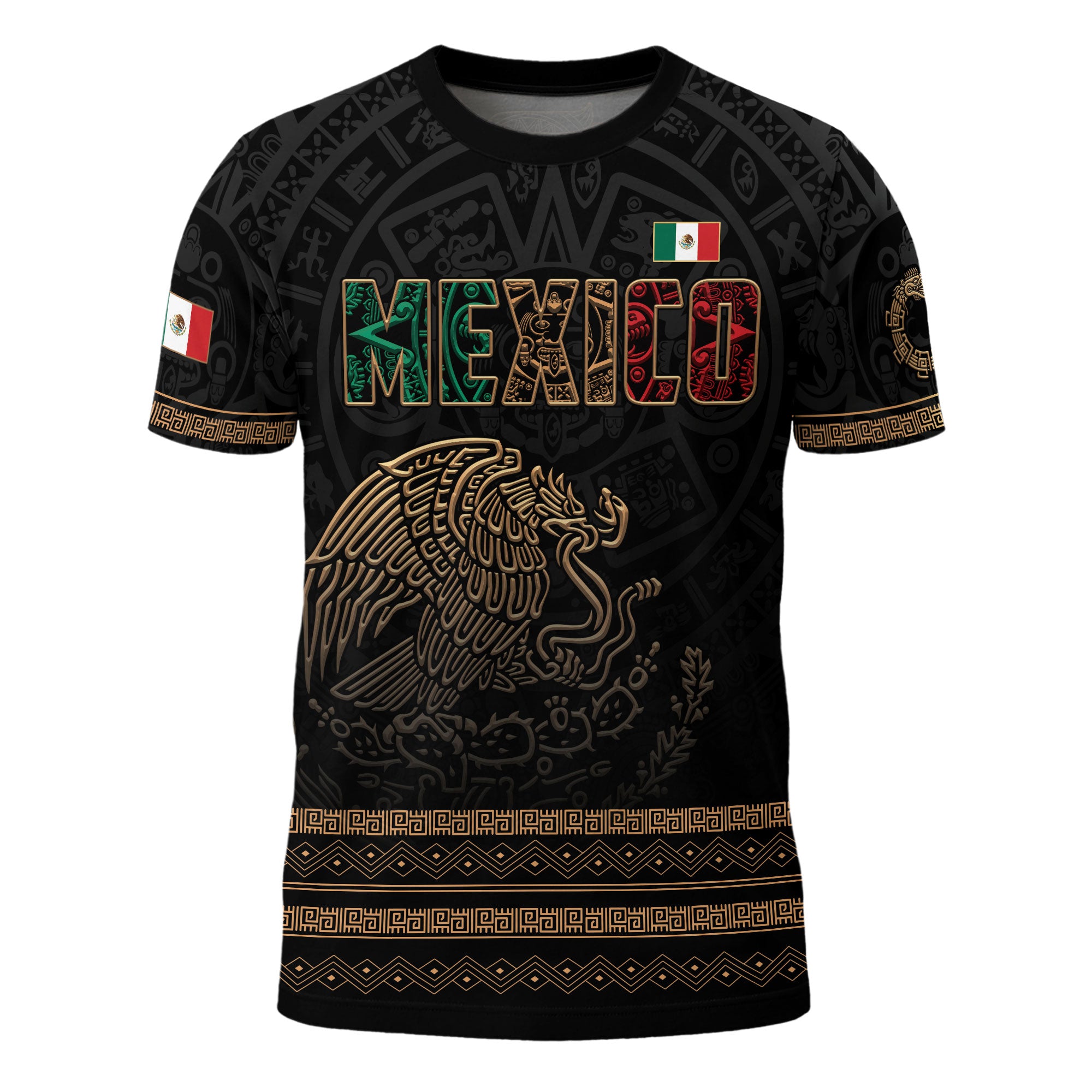 Mexico Aztec Eagle Gold Heritage Warrior Spirit Pride Legacy Shirt