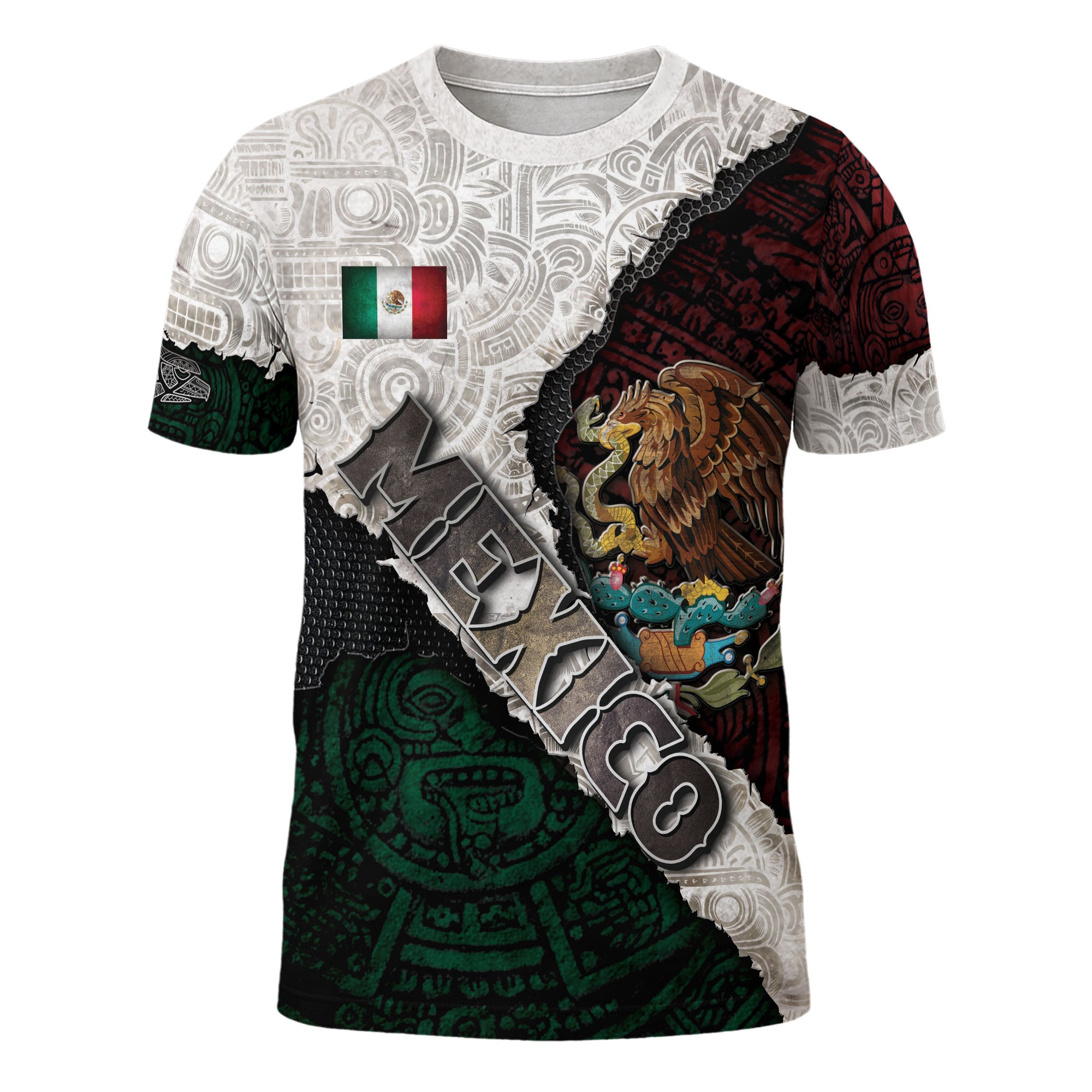 Mexico Flag Aztec Eagle Heritage Pride Warrior Legacy Shirt