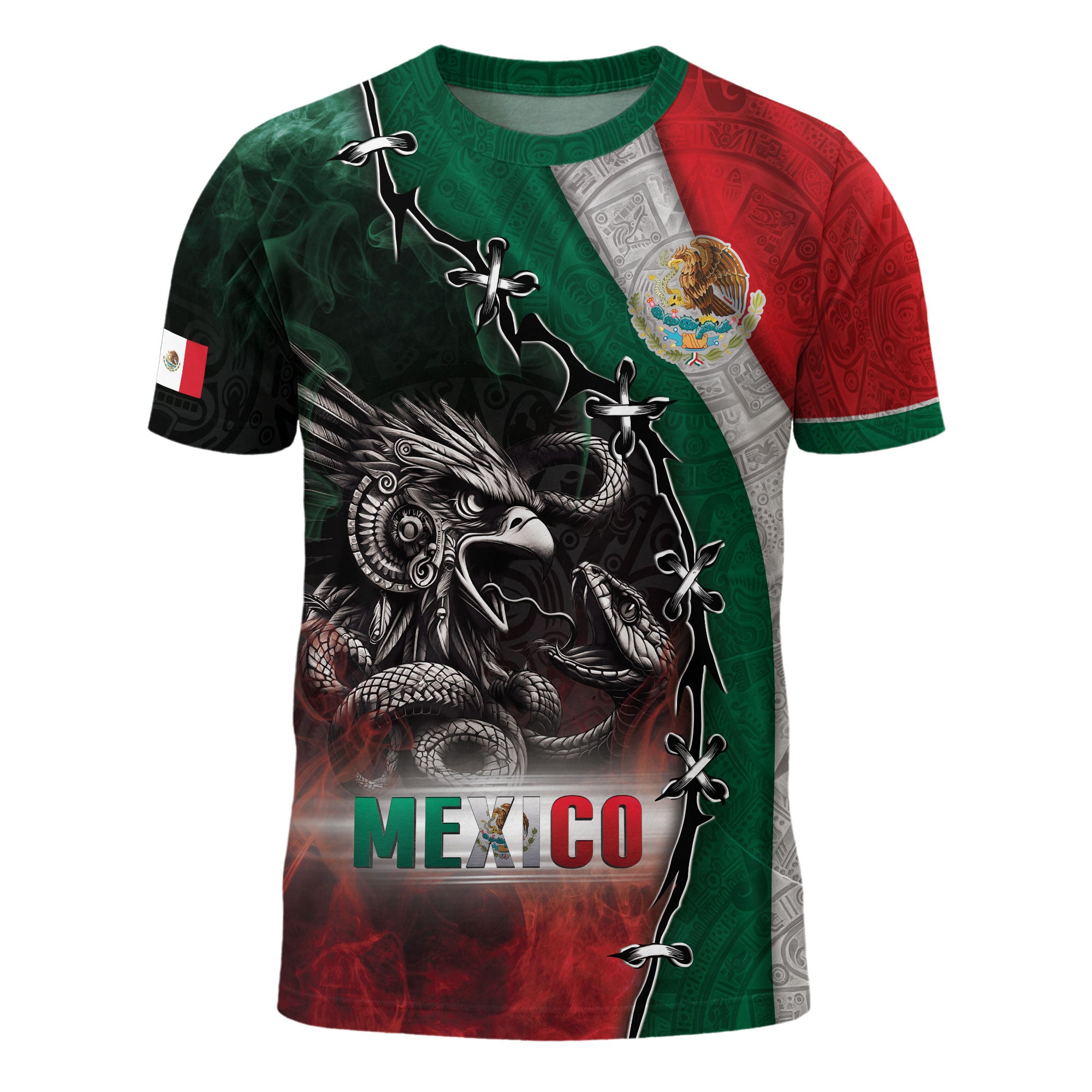 Mexico Flag Eagle Aztec Warrior Heritage Pride Spirit Legacy Shirt