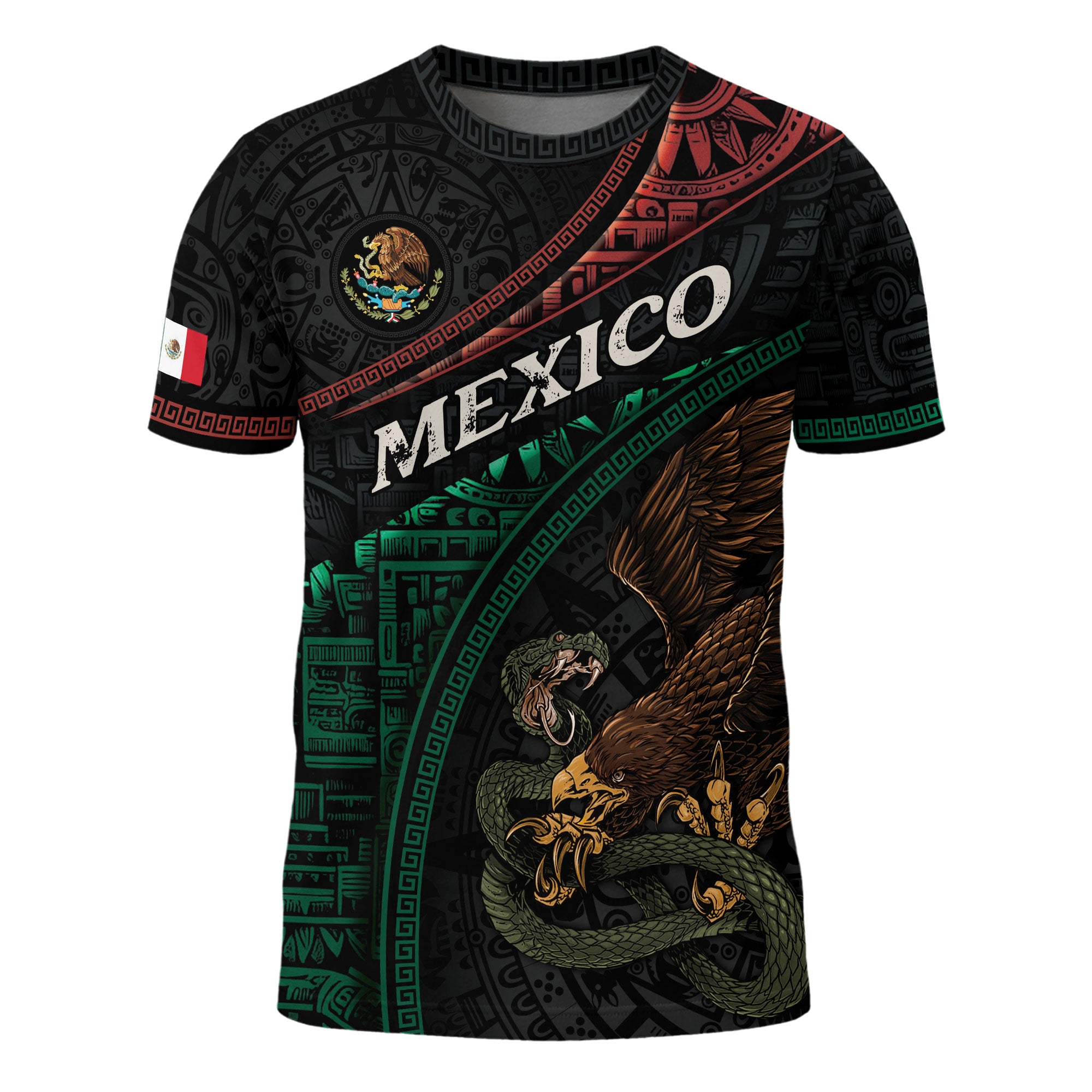 Mexico Flag Aztec Eagle Warrior Heritage Pride Spirit Legacy Shirt