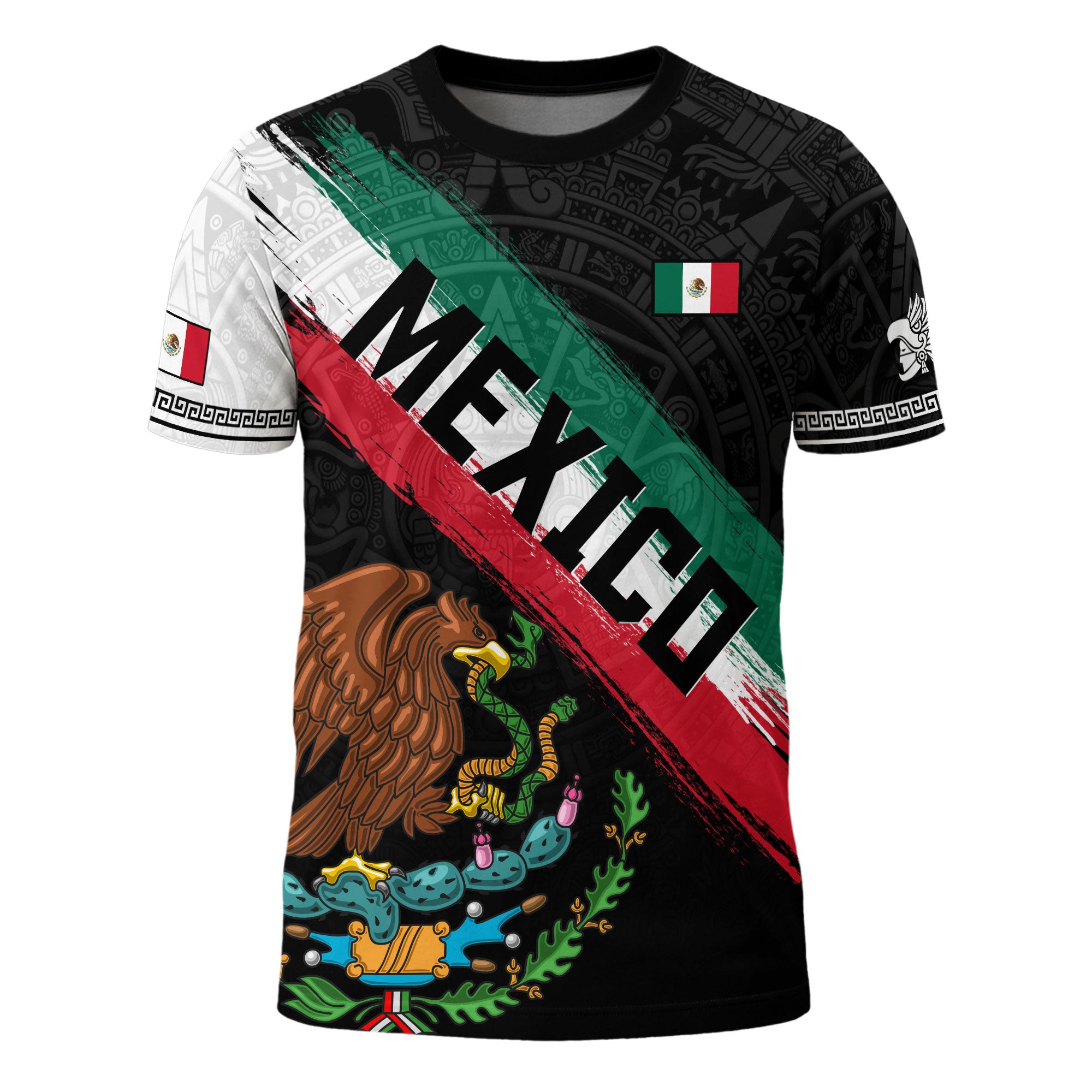 Mexico Flag Eagle Aztec Pyramid Heritage Pride Warrior Spirit Shirt