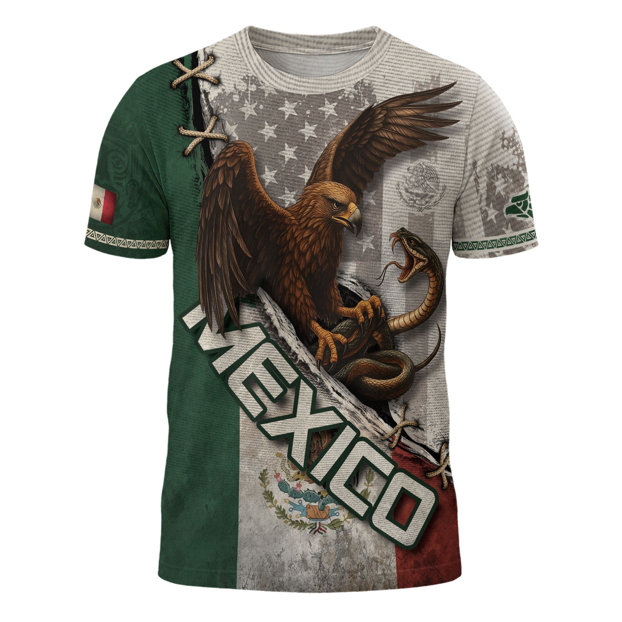 Mexican Eagle and Snake Heritage Flag Warrior Shirt