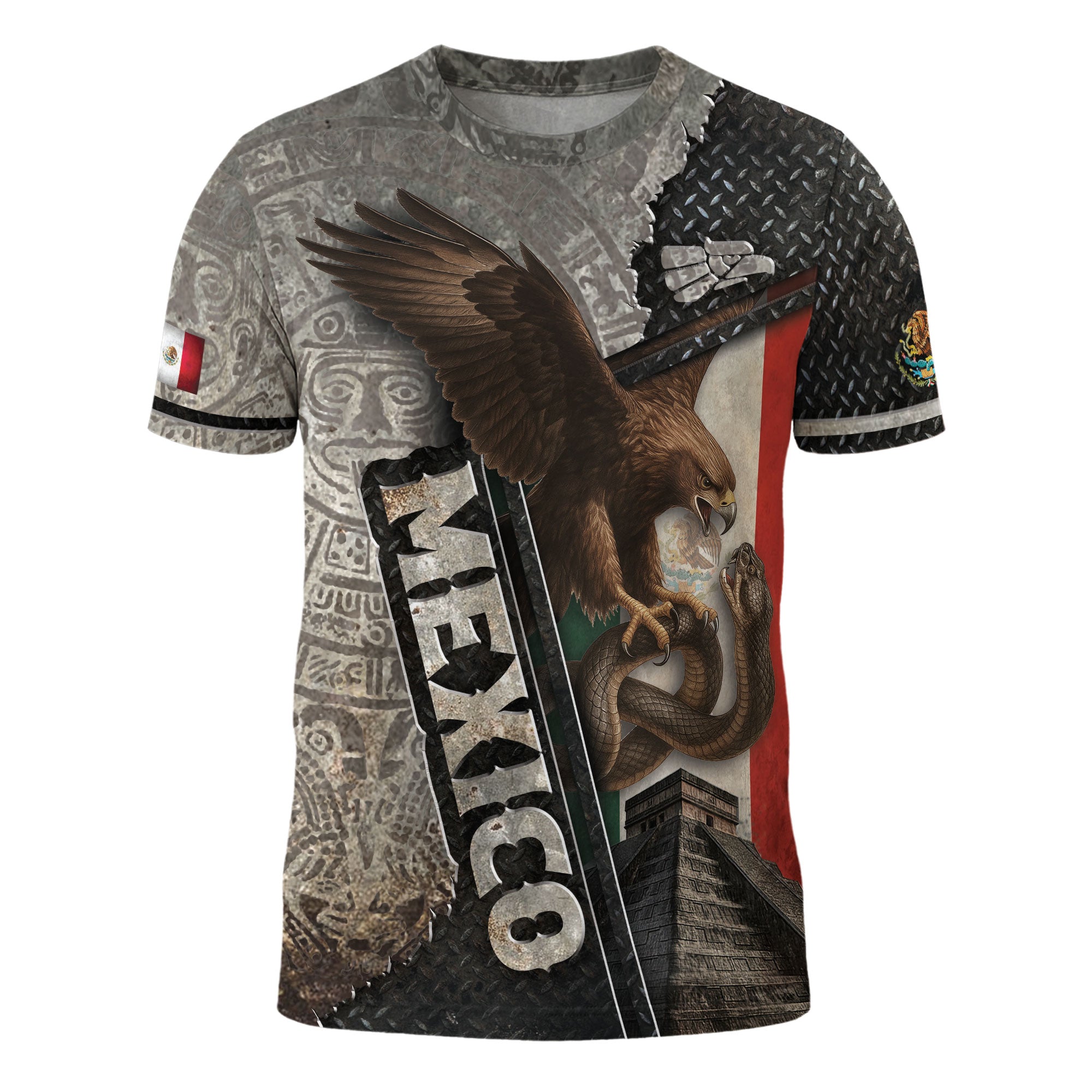Mexican Eagle Serpent Aztec Pyramid Heritage Warrior Shirt