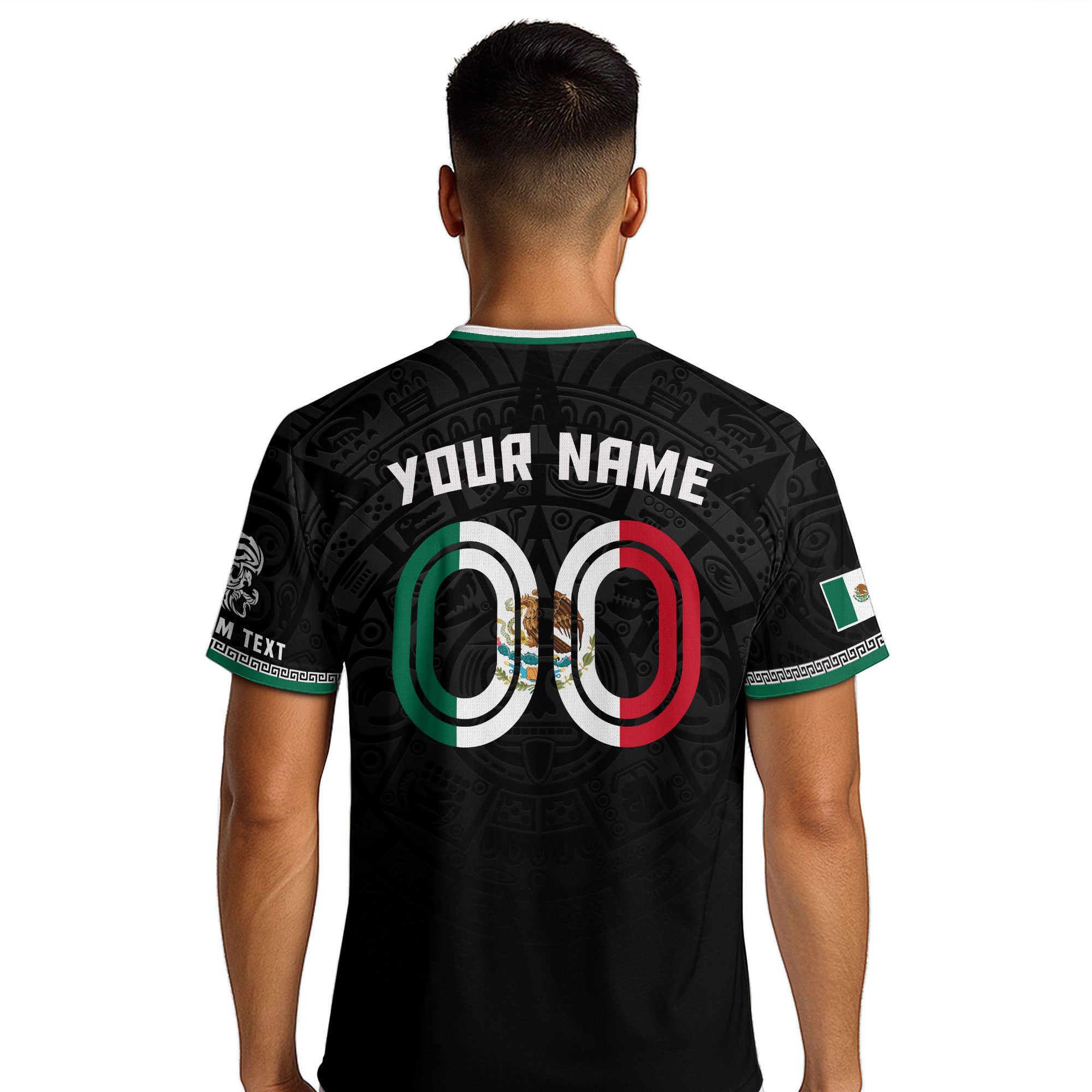 Custom Mexico Aztec Eagle Soccer Jersey Black Heritage Edition